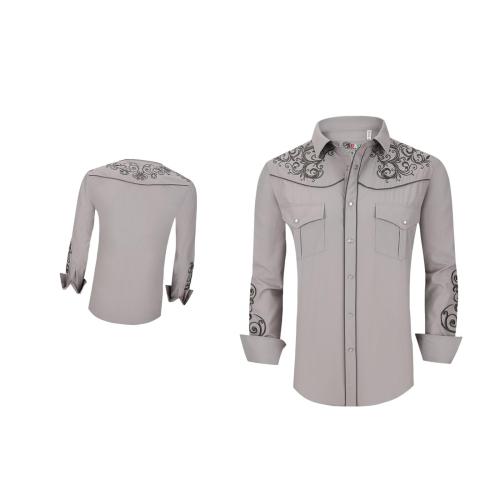 Camisa Para Hombre Vaquera Marca Cuaco WM022-026-07 Grey