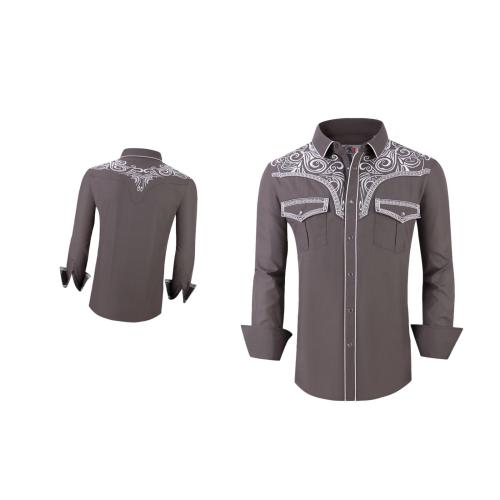 Camisa Para Hombre Vaquera Marca Cuaco WM022-029-03 Grey