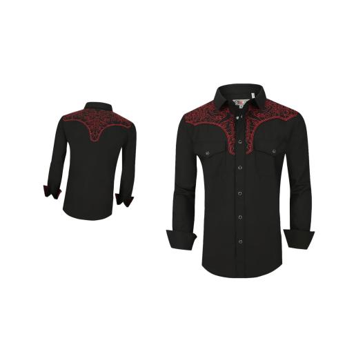 Camisa Para Hombre Vaquera Marca Cuaco WM022-031-01 Black