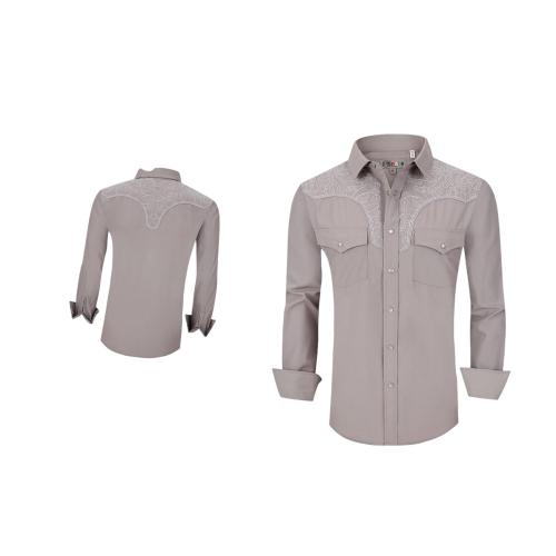 Camisa Para Hombre Vaquera Marca Cuaco WM022-031-03 Grey