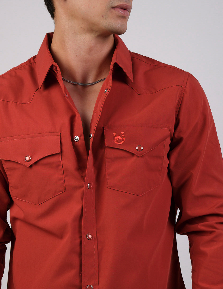 Camisa Para Hombre Vaquera Marca Cuaco WM022-025-07 Red