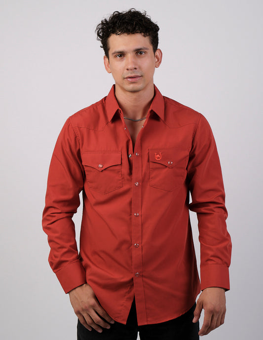 Camisa Para Hombre Vaquera Marca Cuaco WM022-025-07 Red