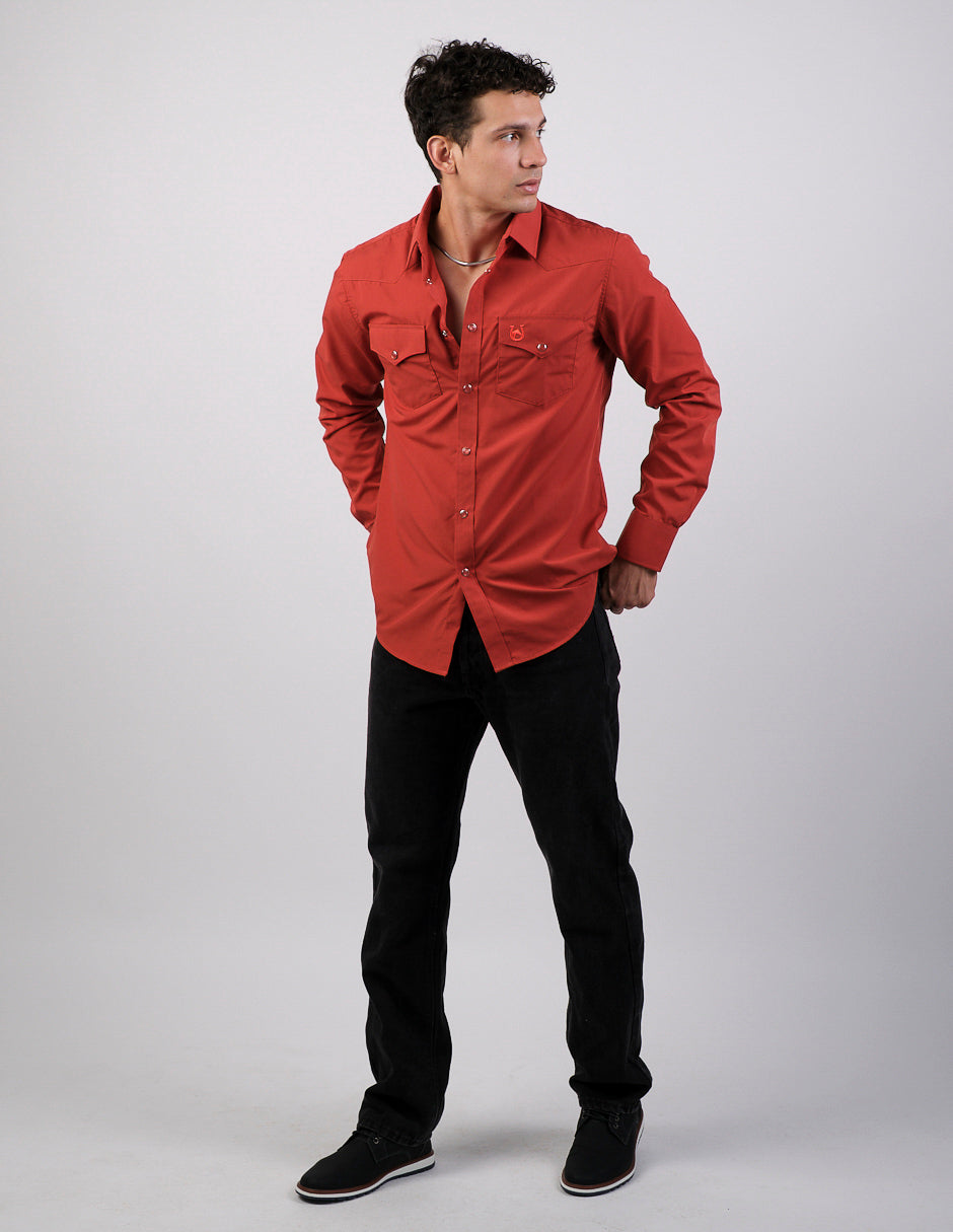 Camisa Para Hombre Vaquera Marca Cuaco WM022-025-07 Red