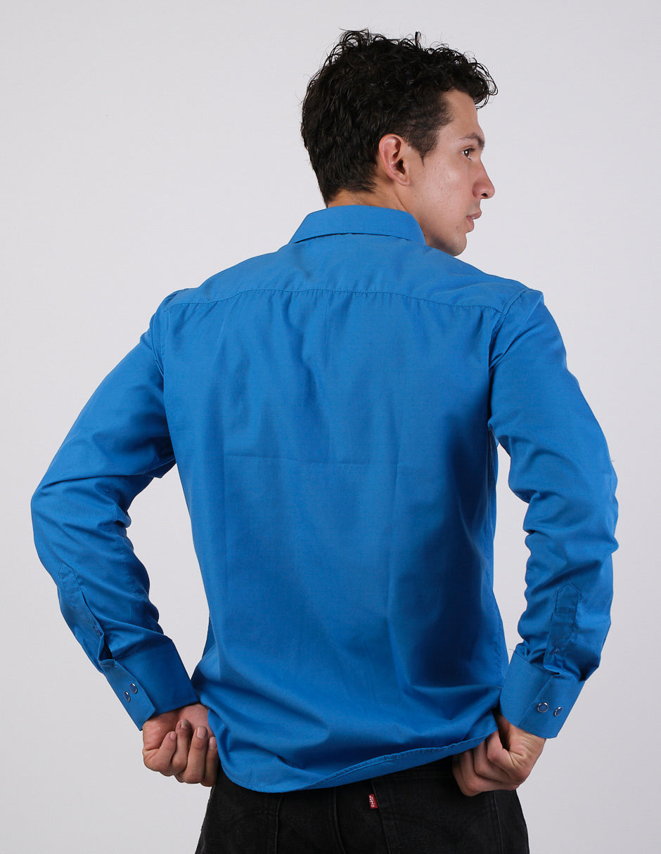 Camisa Para Hombre Vaquera Marca Cuaco WM022-025-09 Azul