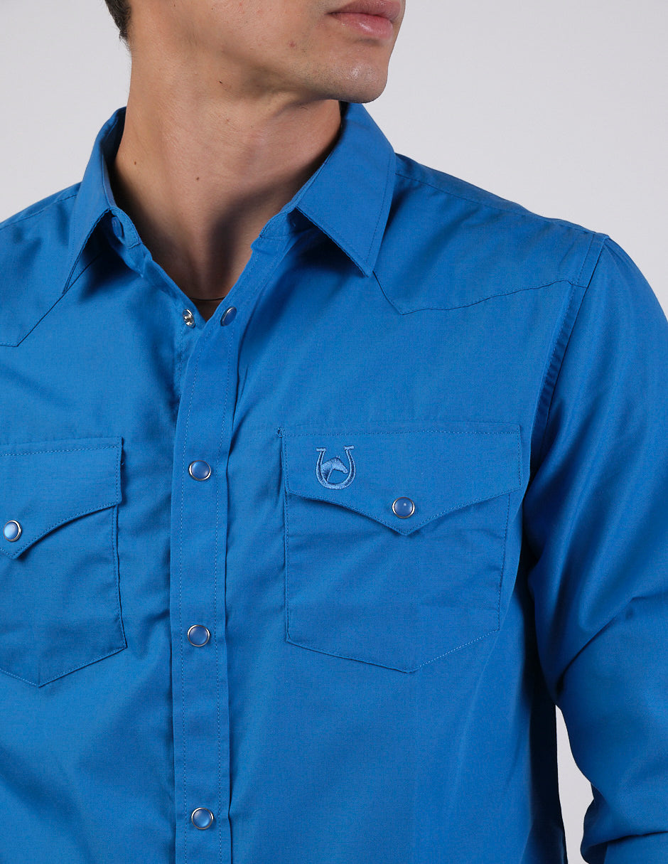 Camisa Para Hombre Vaquera Marca Cuaco WM022-025-09 Azul