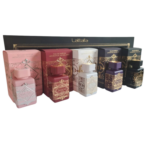 Set Perfume LATTAFA Badee Al Oud Miniaturas 5 pz