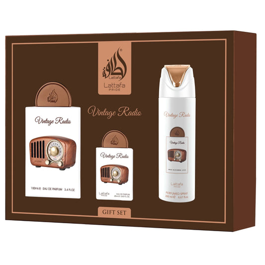 Set Perfume Lattafa Vintage Radio 3 PZ's