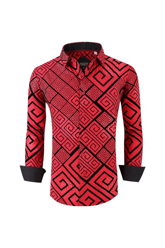 Camisa para Hombre Marca Pavini estilo LS022016-04 Roja