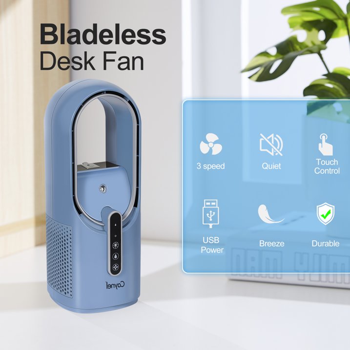 CAYNEL Ventilador de escritorio personal portátil sin aspas