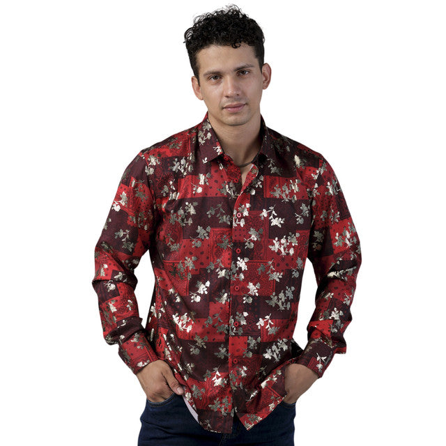 Camisa Benzini Para Caballero Rojo Ls5054-red