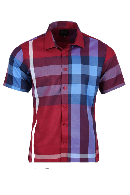 Camisa de manga corta Benziny GS5052-WINE