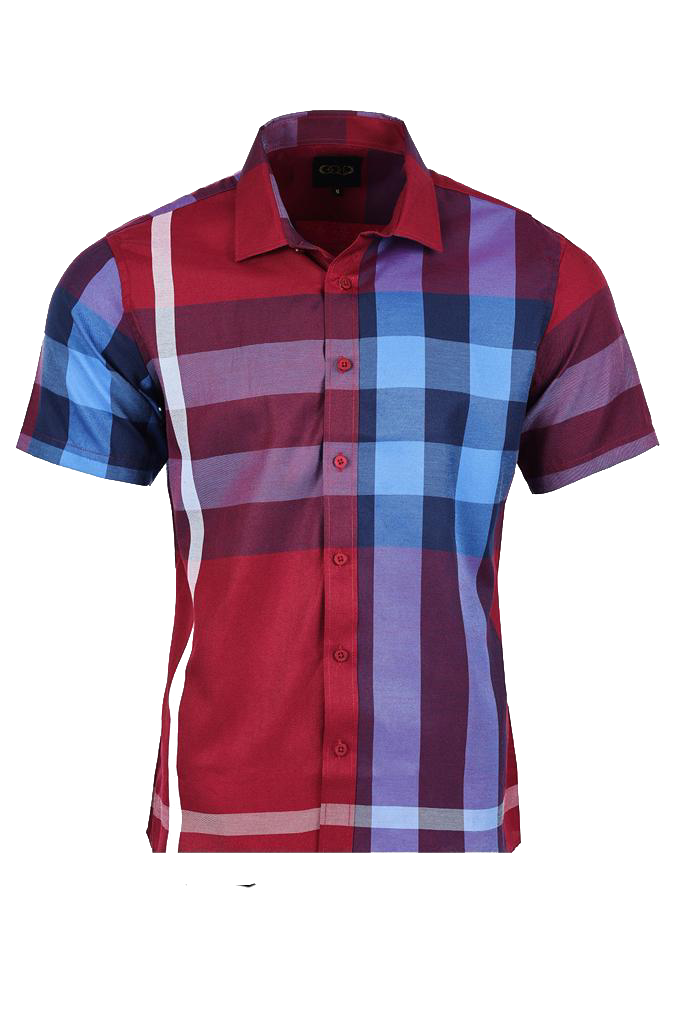 Camisa Para Hombre Manga Corta Marca Benziny GS5052-WINE