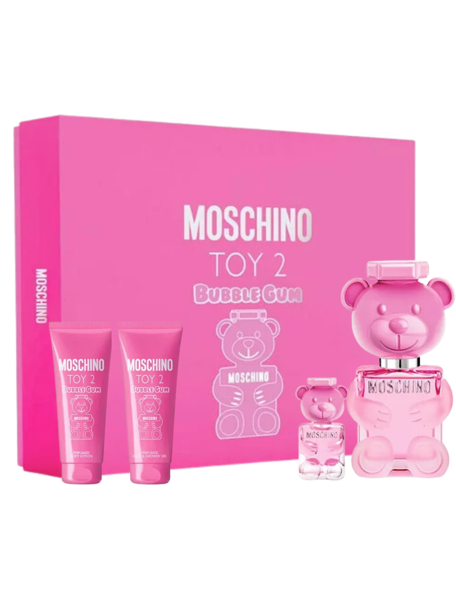 Set de Perfume Moschino Toy 2 Bubble Gum 100ml EDT 4 pzas