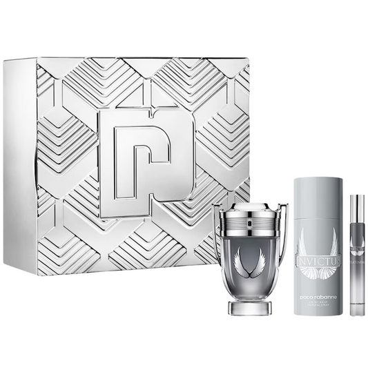 Set de Perfume para Hombre Paco Rabanne INVICTUS PLATINUM 100ml EDP 3 pzas