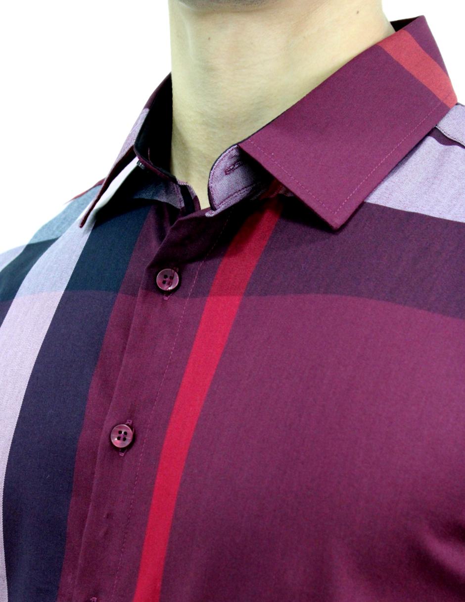 Camisa burgundy para discount hombre