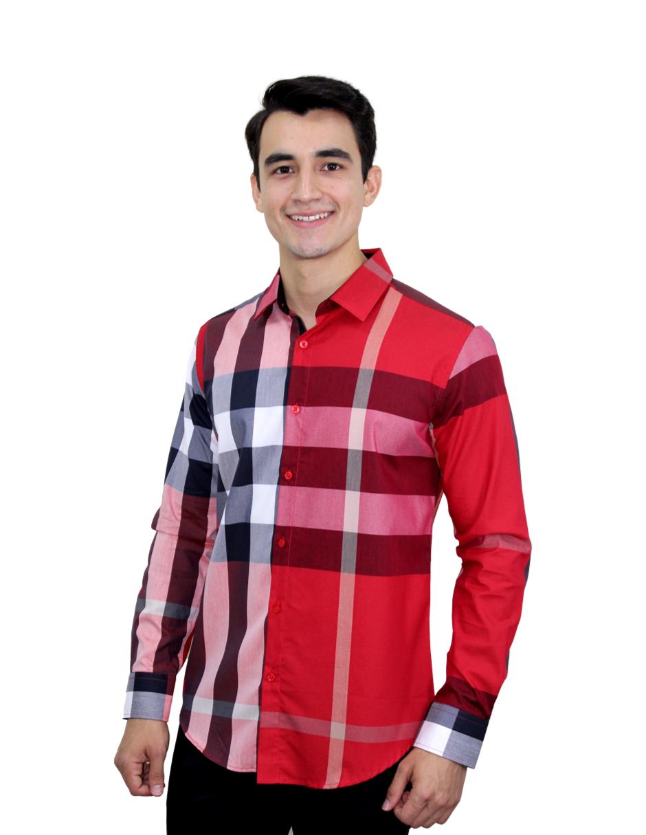 Camisa para Hombre Marca PAVINI RAVALLI BLS-201-03 RED