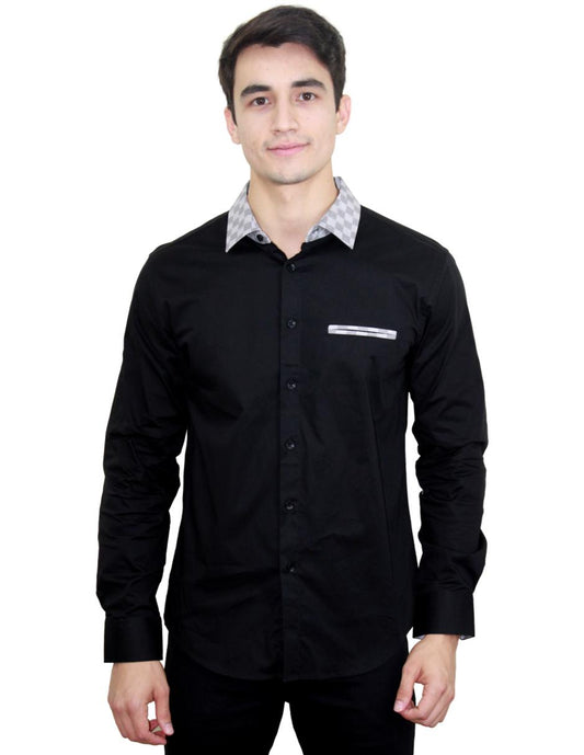 Camisa para Hombre Marca PAVINI LS021020-01 BLACK