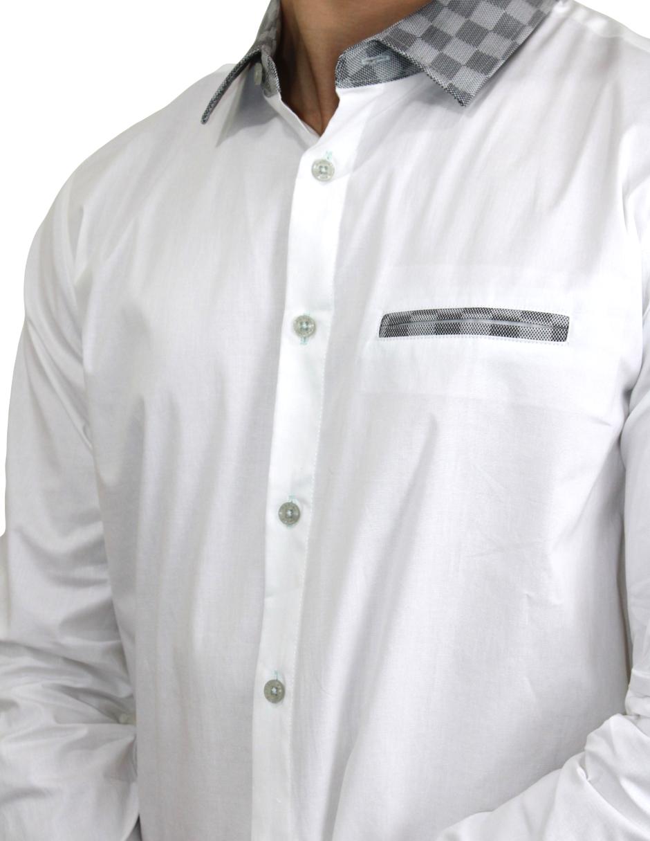 Camisa para Hombre Marca PAVINI LS021020-03 WHITE