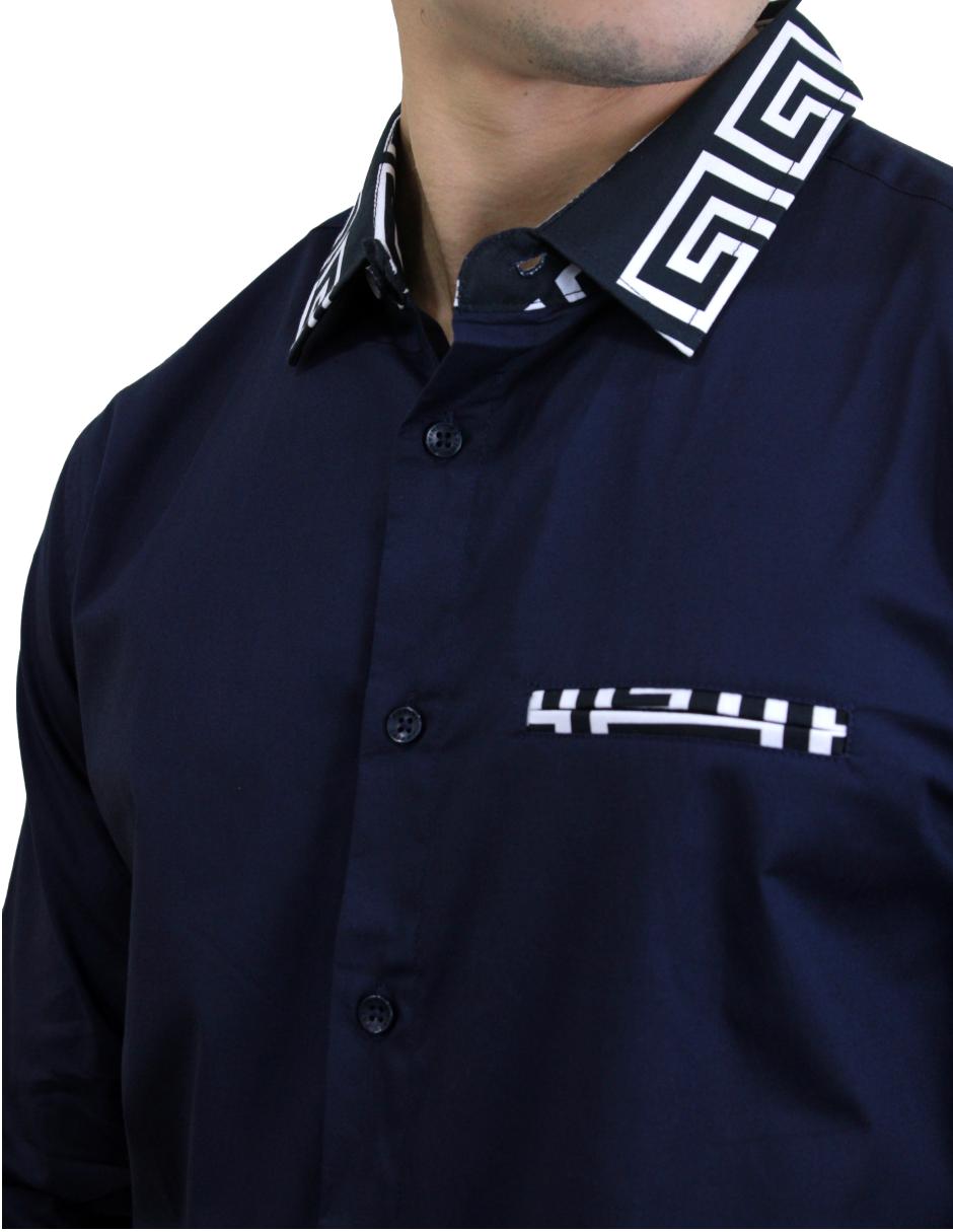 Camisa para Hombre Marca PAVINI LS021020-10 BLUE-NAVY