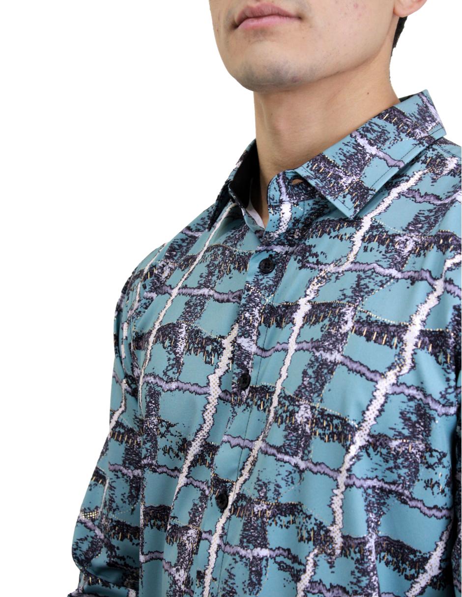 Camisa para Hombre Marca PAVINI LS021024-29 TURQUOISE