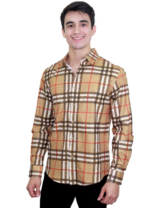 Camisa para Hombre Marca PAVINI LS021034-01 BEIGE