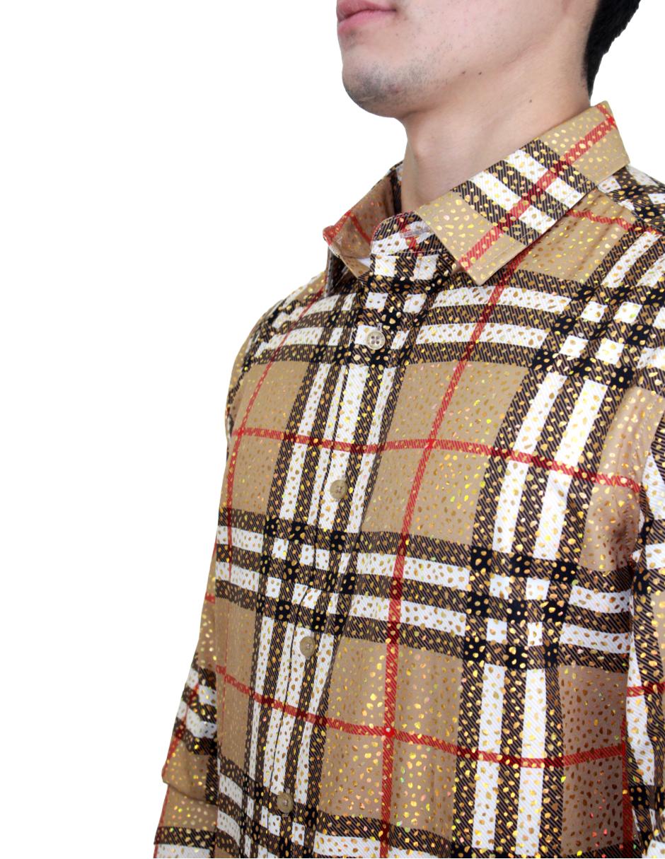 Camisa para Hombre Marca PAVINI LS021034-01 BEIGE