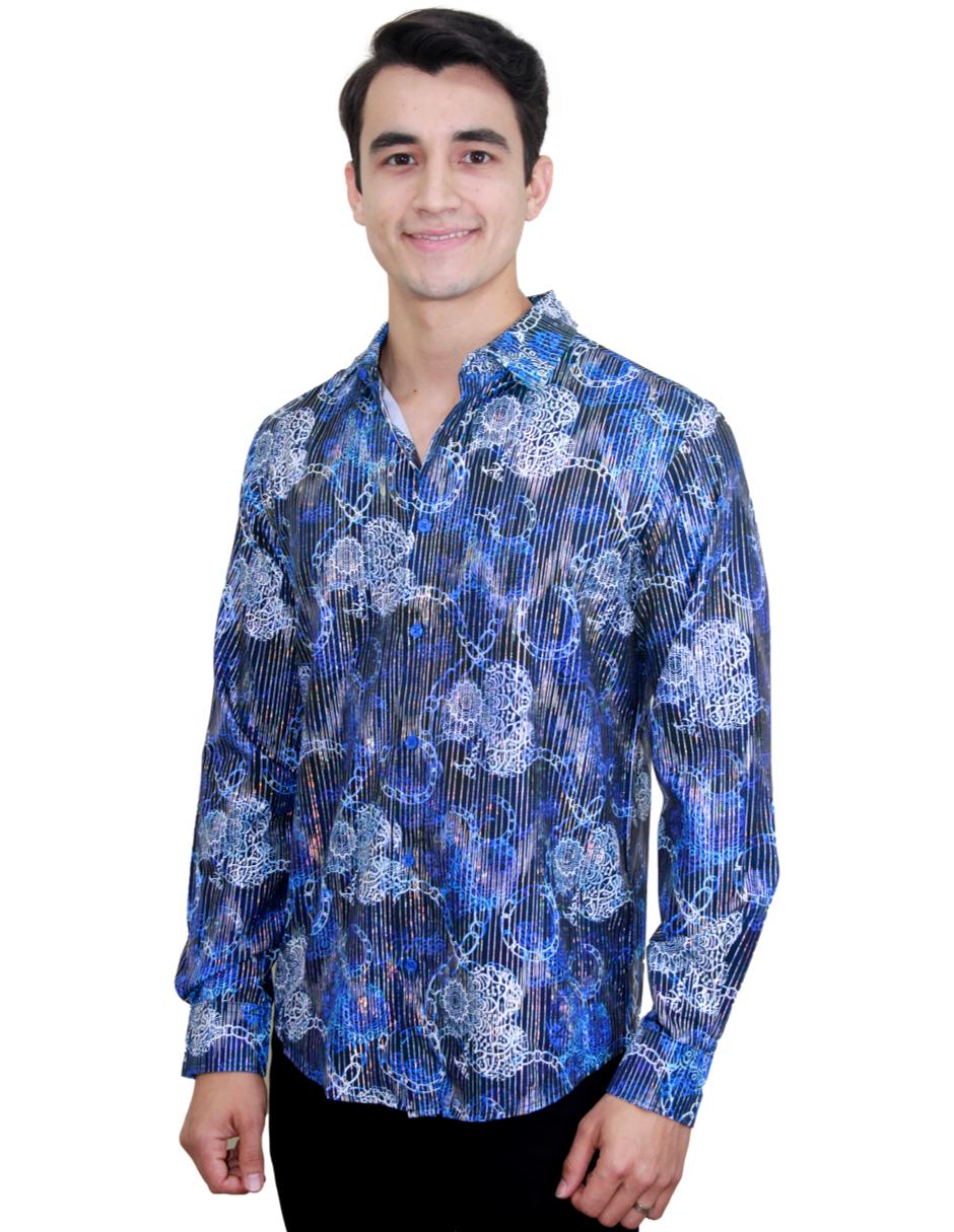 Camisa para Hombre Marca PAVINI LS021034-09 BLUE