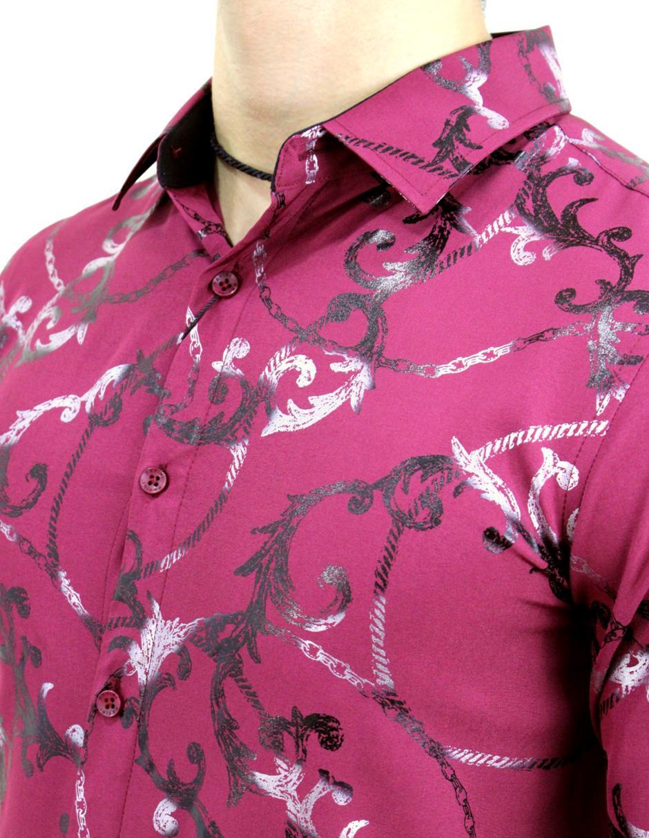 Camisa para Hombre Marca PAVINI LS022-004-03 BURGUNDY