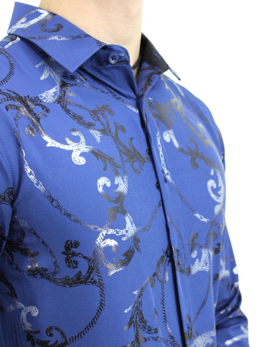 Camisa para Hombre Marca PAVINI LS022-004-04 BLUE