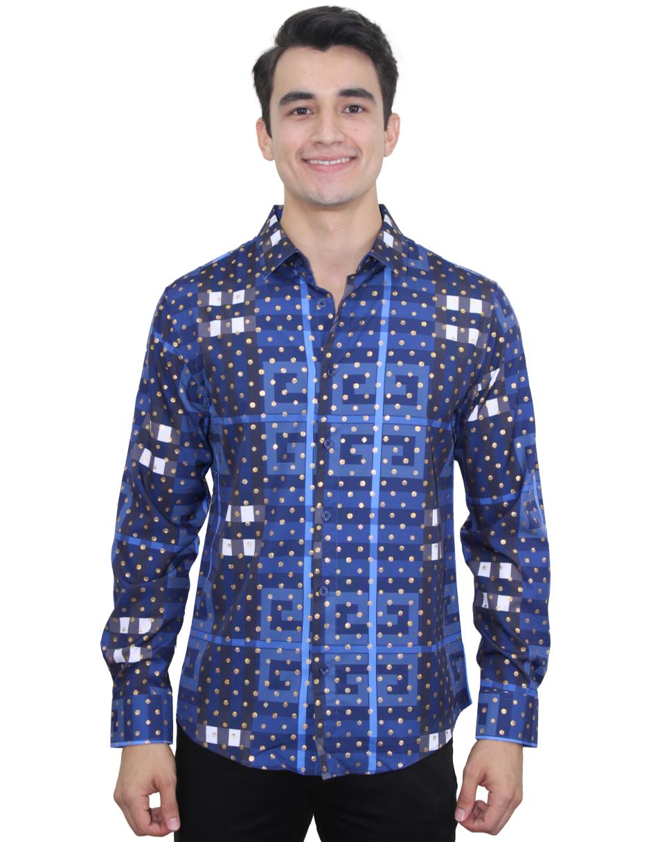 Camisa para Hombre Marca PAVINI LS022-004-18 BLUE