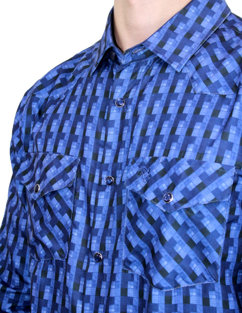 Camisa para Hombre Marca PAVINI LS022007-07 NAVY