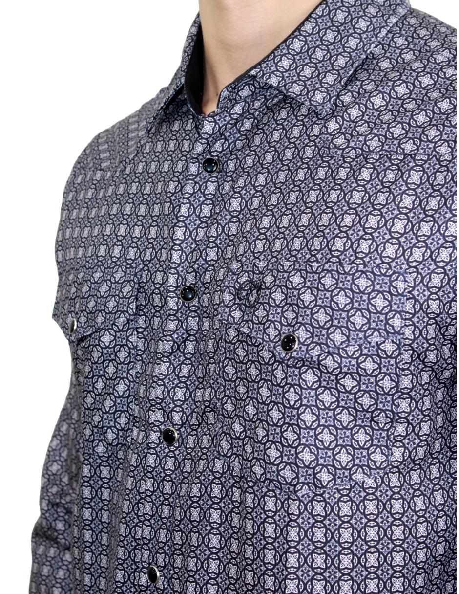 Camisa para Hombre Marca PAVINI LS022007-09 BLACK-GREY