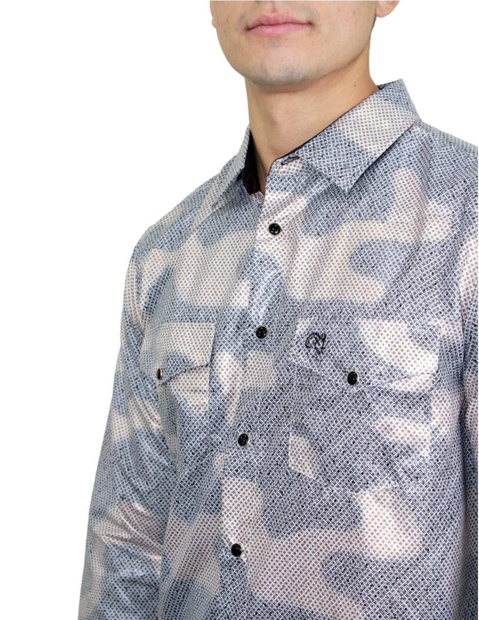 Camisa para Hombre Marca PAVINI LS022007-13 BLUE-WHITE