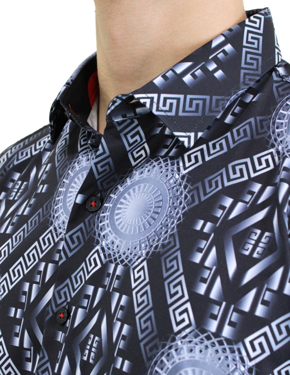 Camisa para Hombre marca BENZINY LS5044-BLACK/SILVER