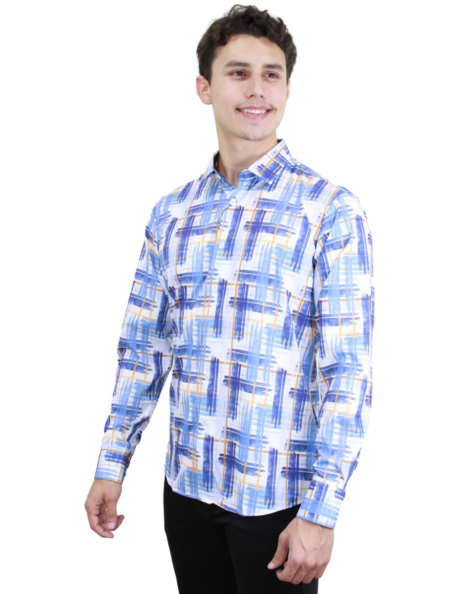 Camisa para Hombre marca BENZINY LS5050-BLUE