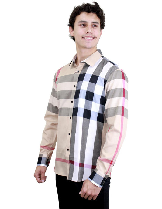 Camisa para Hombre marca BENZINY LS5052 CREAM