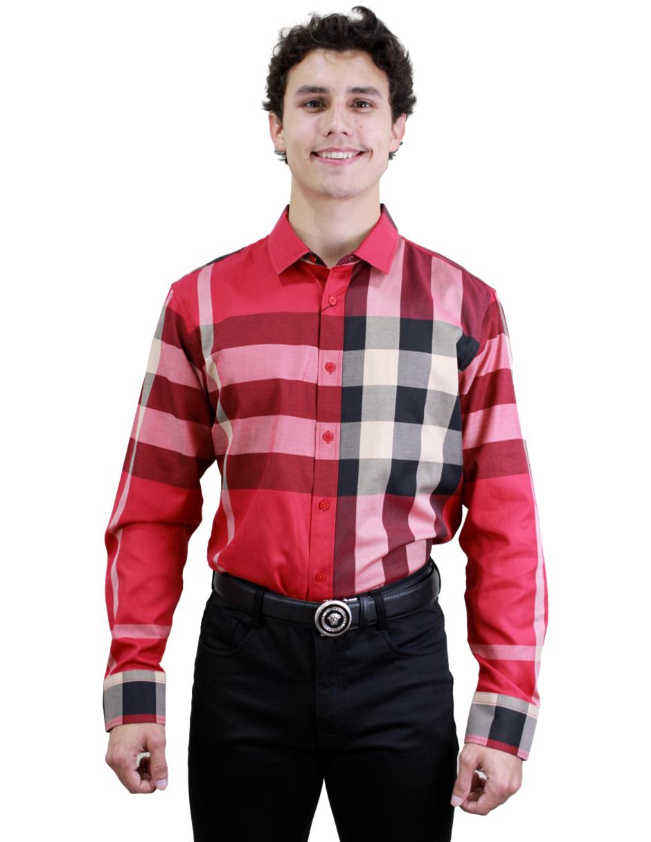 Camisa para Hombre marca Benziny LS5052-SCARLET