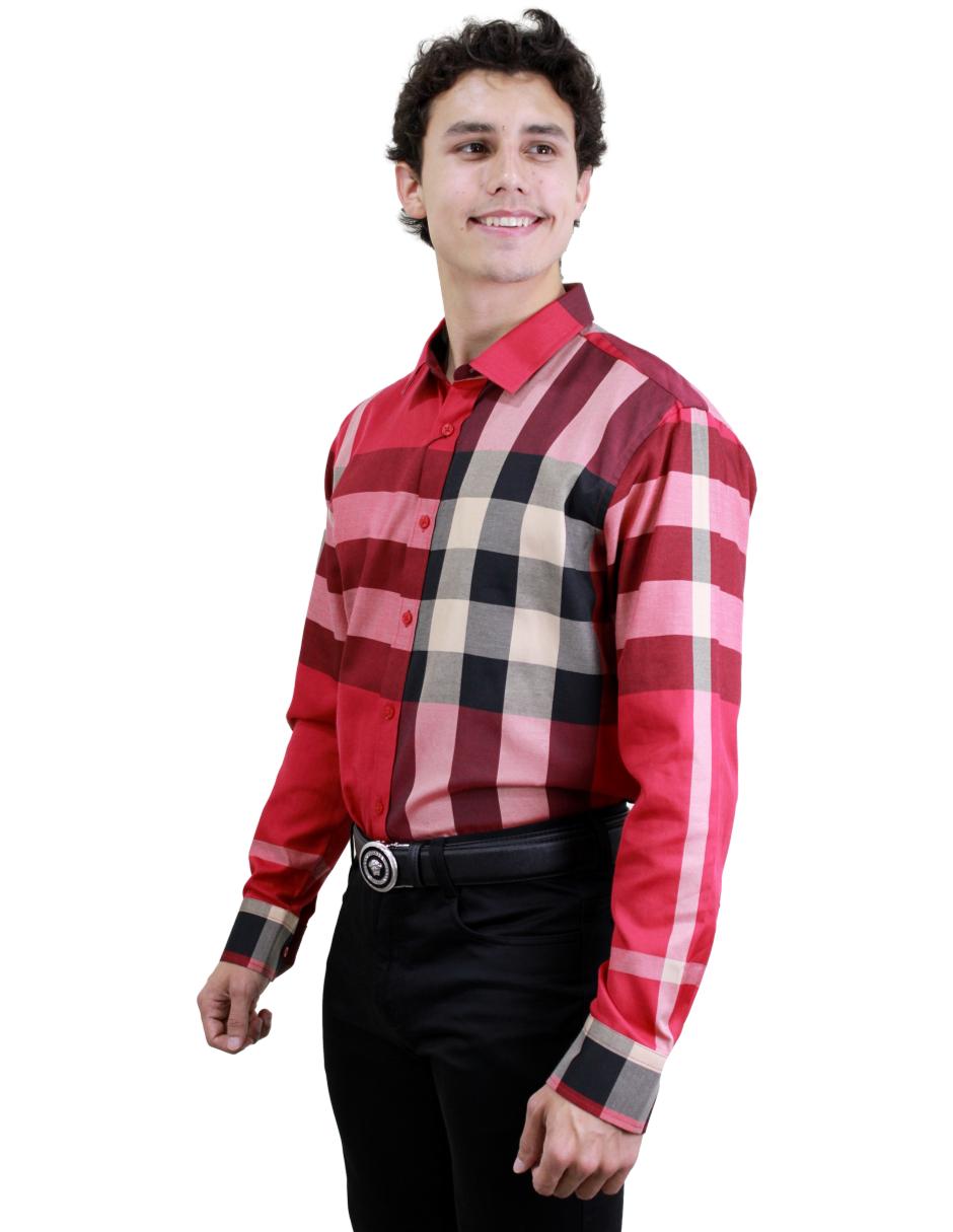 Camisa para Hombre marca Benziny LS5052-SCARLET