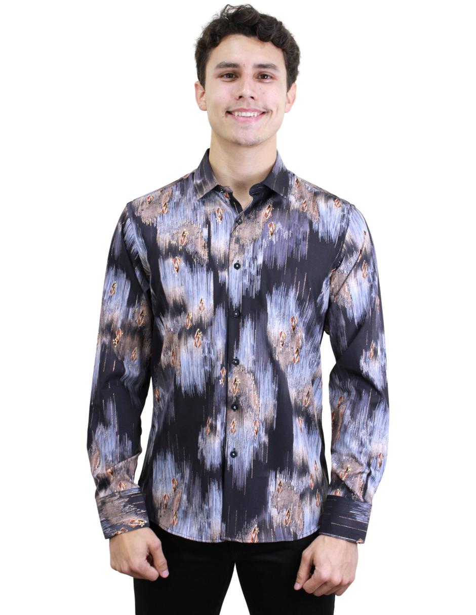 Camisa para Hombre marca Benziny LS5056-BLACK