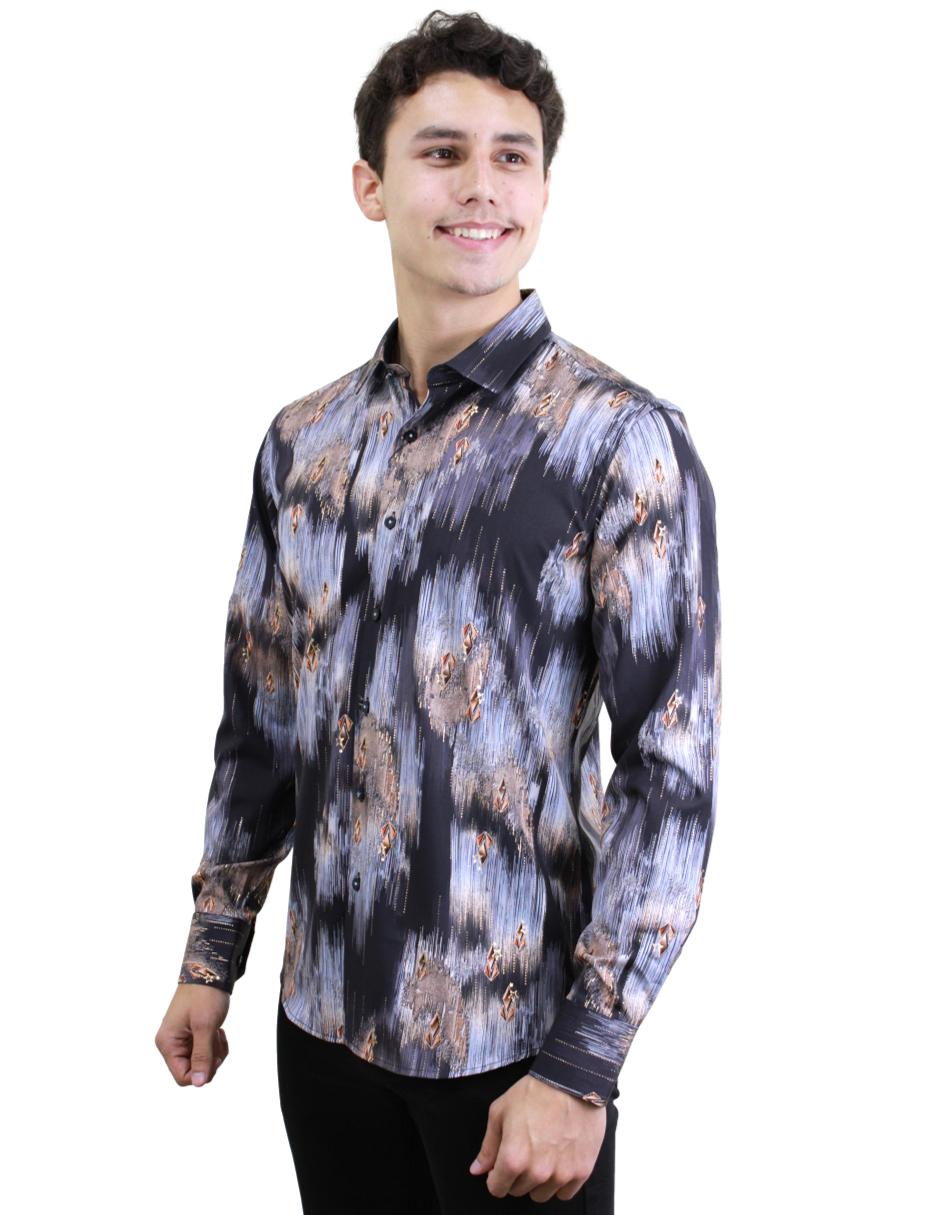 Camisa para Hombre marca Benziny LS5056-BLACK