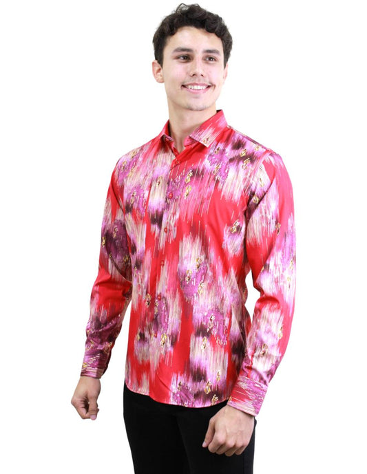 Camisa para Hombre marca Benziny LS5056-RED