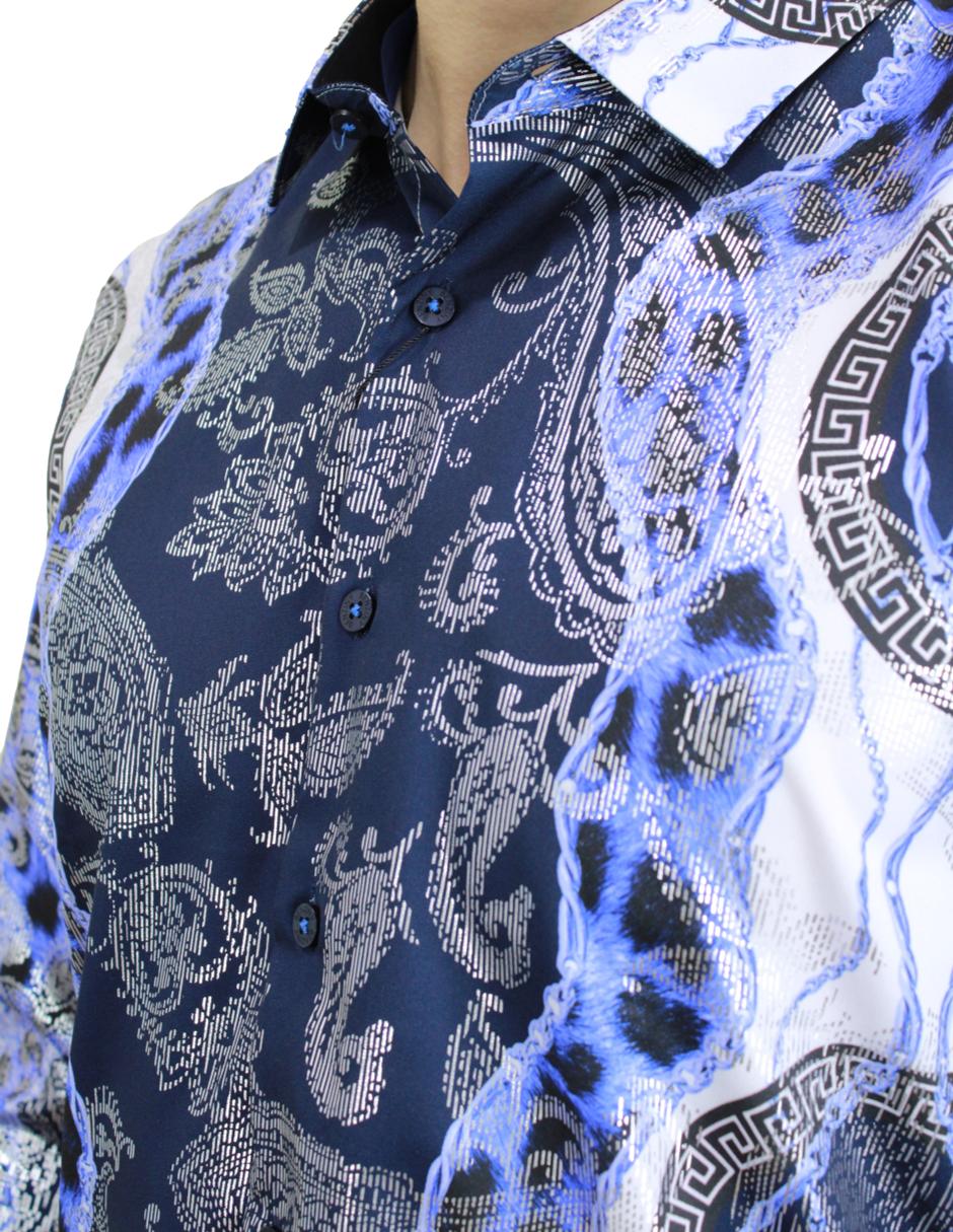 Camisa para Hombre marca Benziny LS5072-BLUE