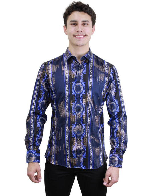 Camisa para Hombre marca Benziny LS5080-BLUE