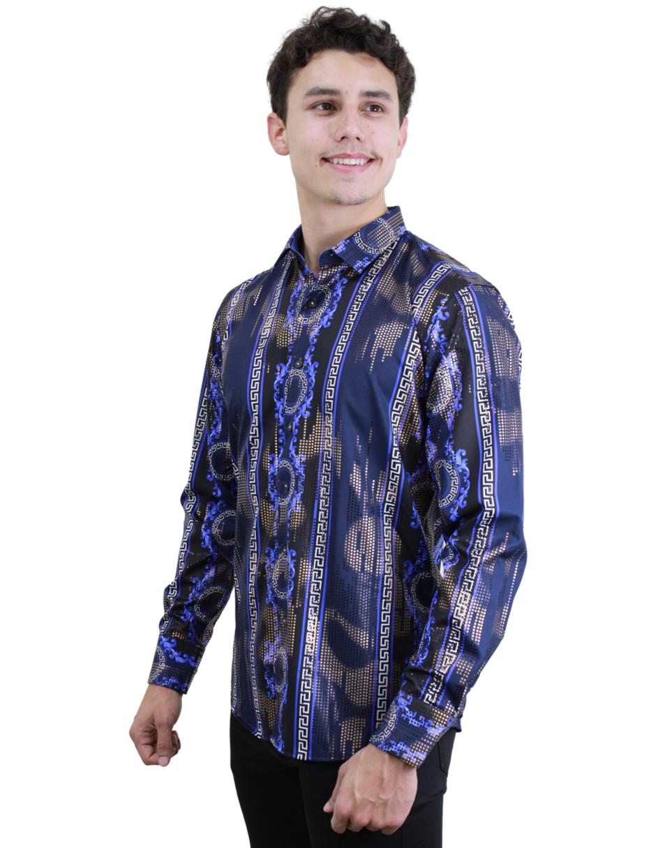 Camisa para Hombre marca Benziny LS5080-BLUE