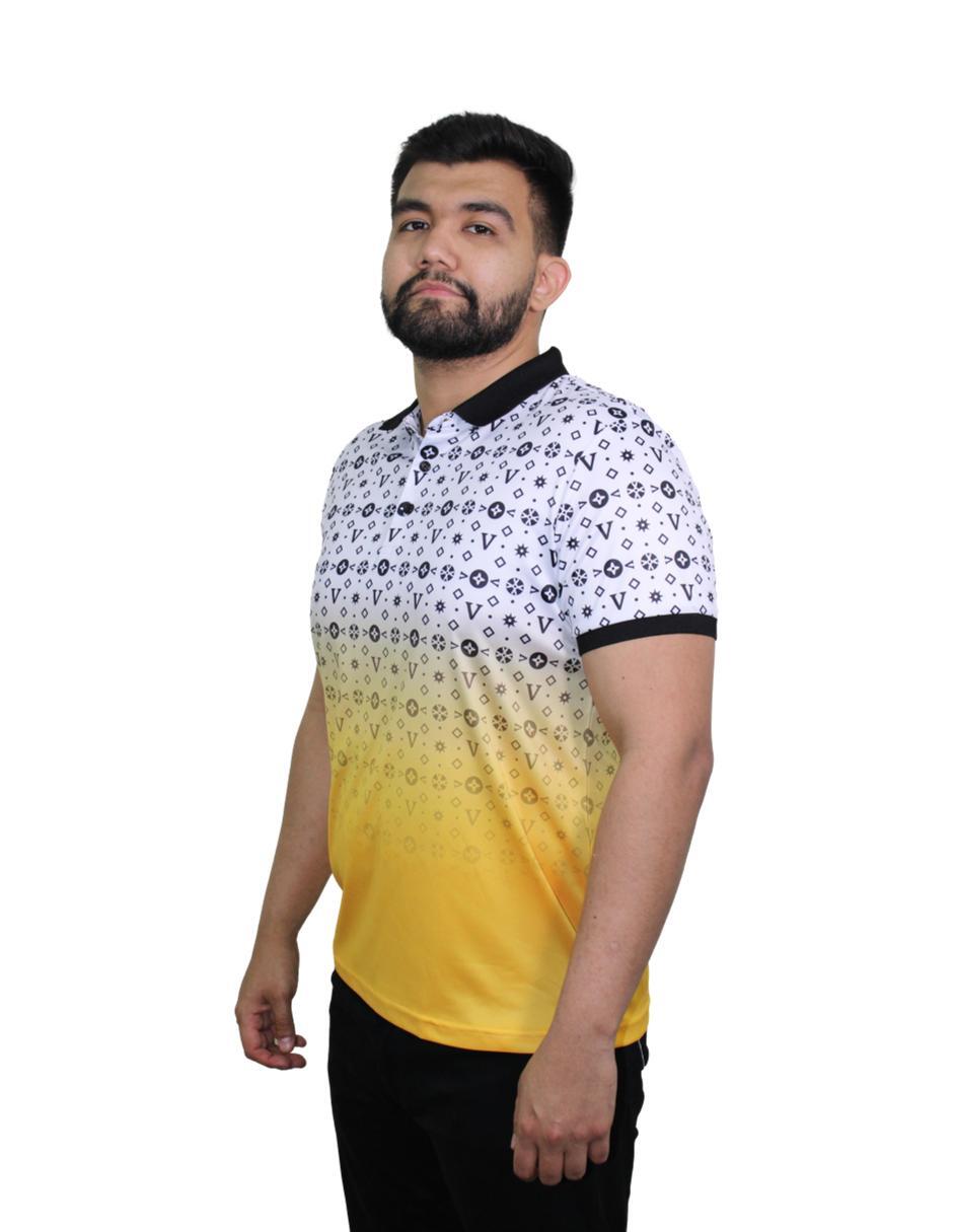 Playera para Hombre Tipo Polo Marca BENZINY PS3010-YELLOW