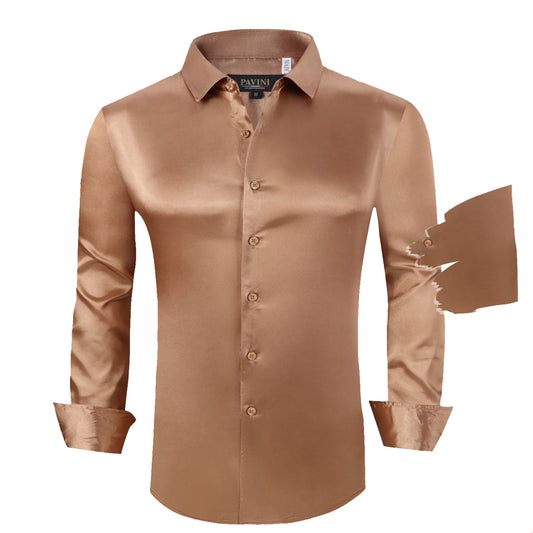 Camisa Para Hombre Marca Pavini PVLS011-05 Khaki