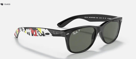 Ray-Ban Gafas de sol New Wayfarer Disney RB 2132 6446 negro con lentes polarizadas
